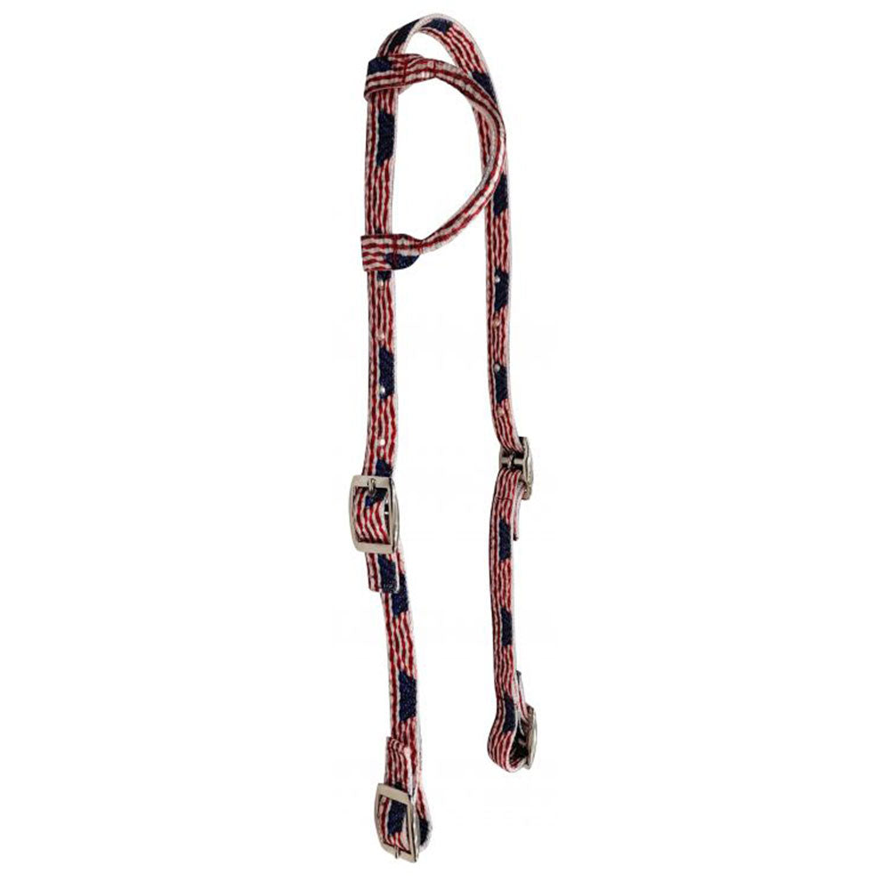 Showman American Flag Nylon One Ear Headstall
