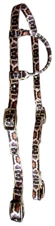 Showman Black Nylon One Ear Headstall With Python Print Design