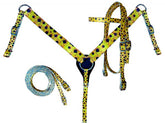 Showman HORSE SIZE Nylon Headstall  Breastcollar set With Sunflower Print Design