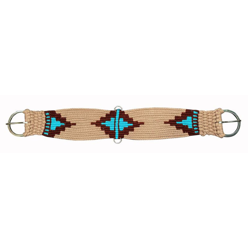 Showman Tan Multi Strand String Girth with Aztec Design