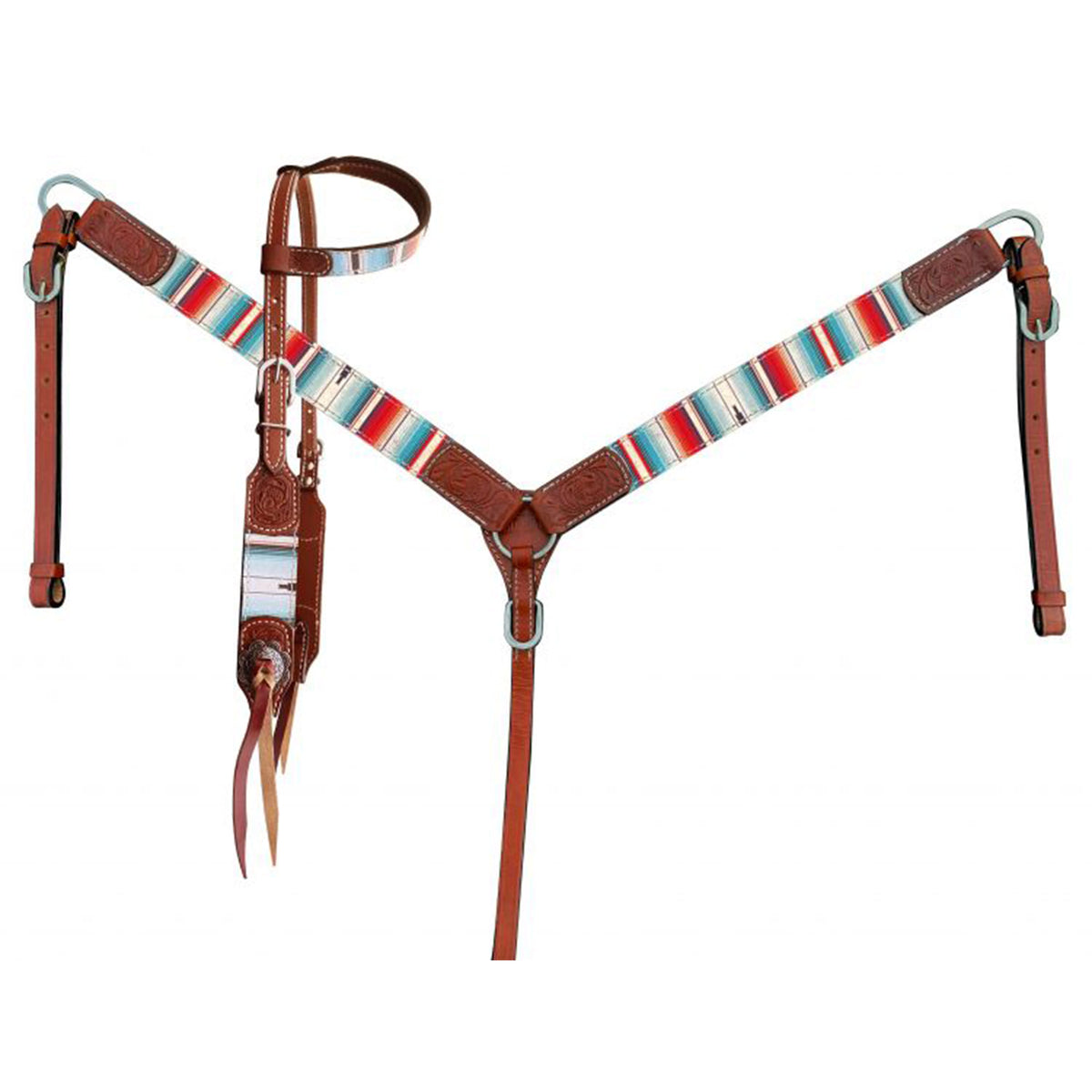 Showman Serape Southwest Print One Ear Headstall and Breastcollar Set