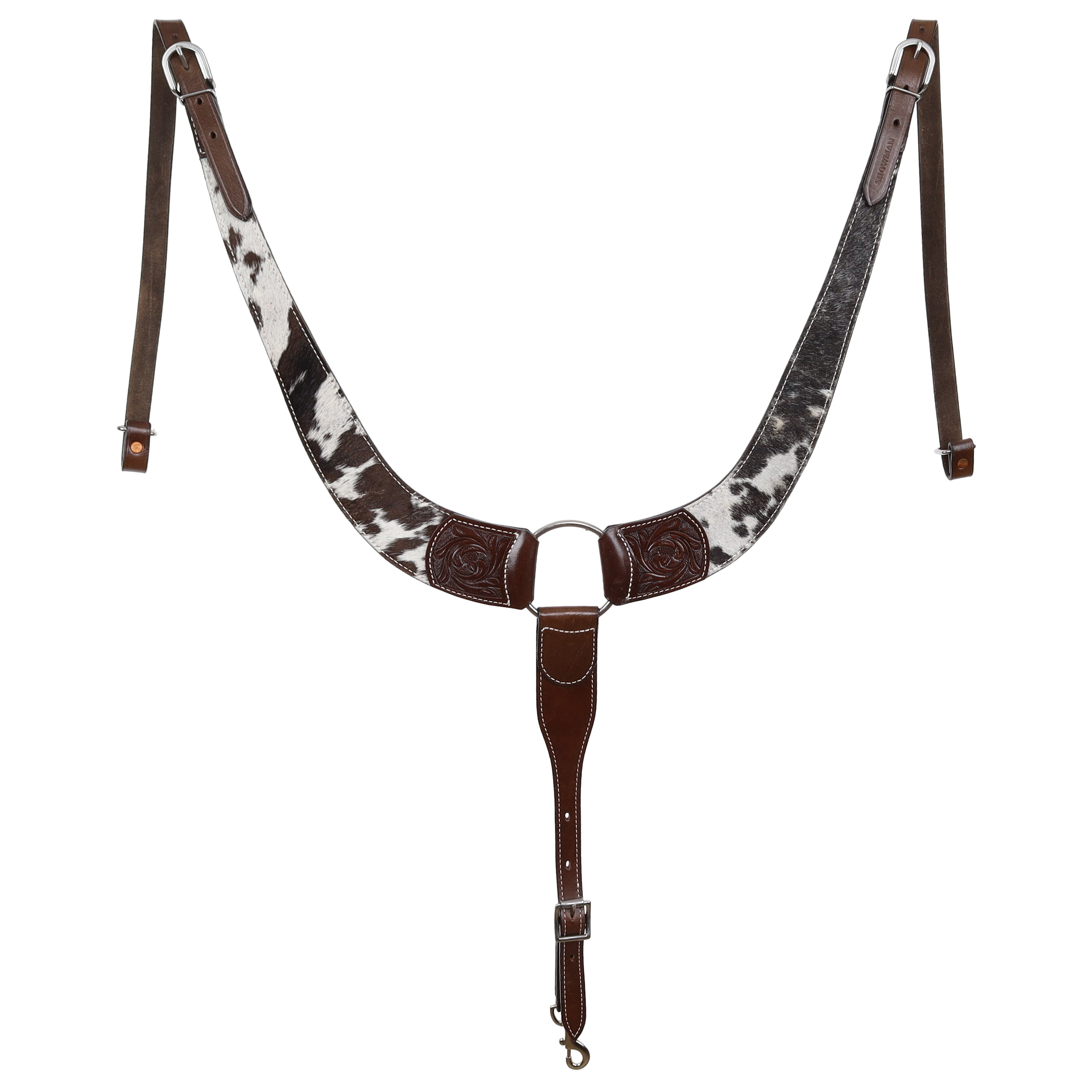Showman Dark Leather Hair on Cowhide Pulling Collar