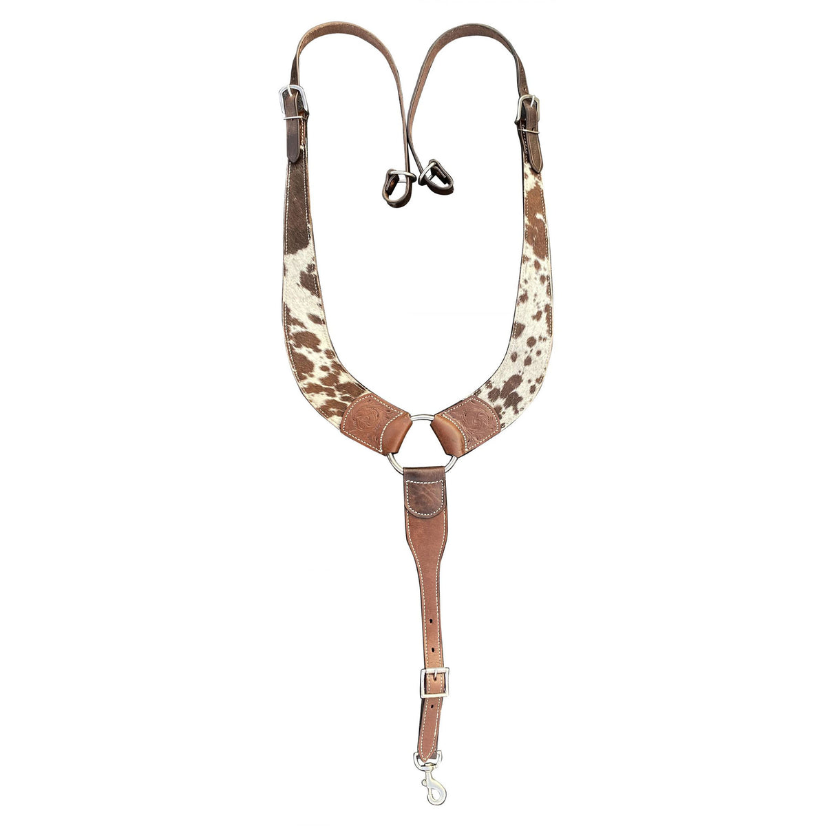 Showman Medium Leather Hair on Cowhide Pulling Collar