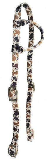 Showman Cowhide Print Nylon One Ear Headstall