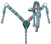 Showman PONY SIZE Nylon Serape print Headstall  Breastcollar set