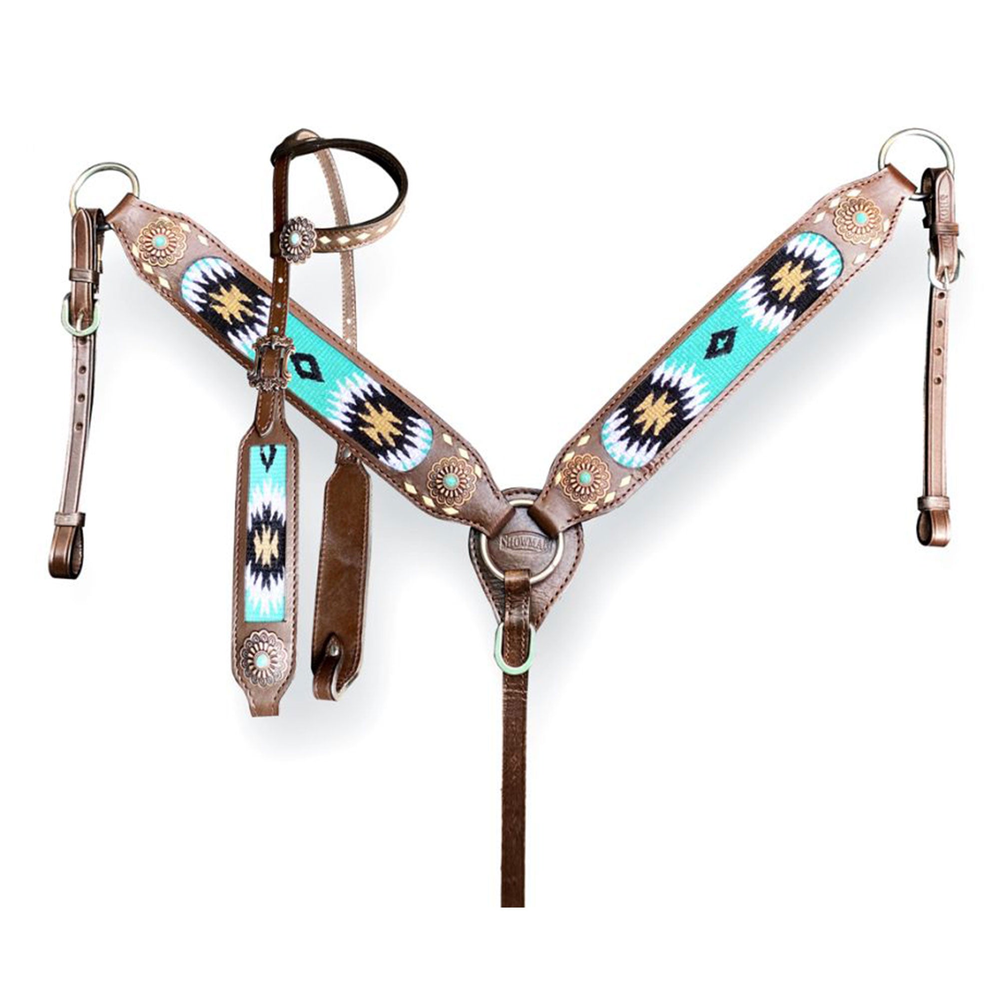 Showman Windsong Mesa One Ear Headstall and Breastcollar Set