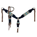 Showman Corded One Ear Headstall & Breastcollar Set - Black