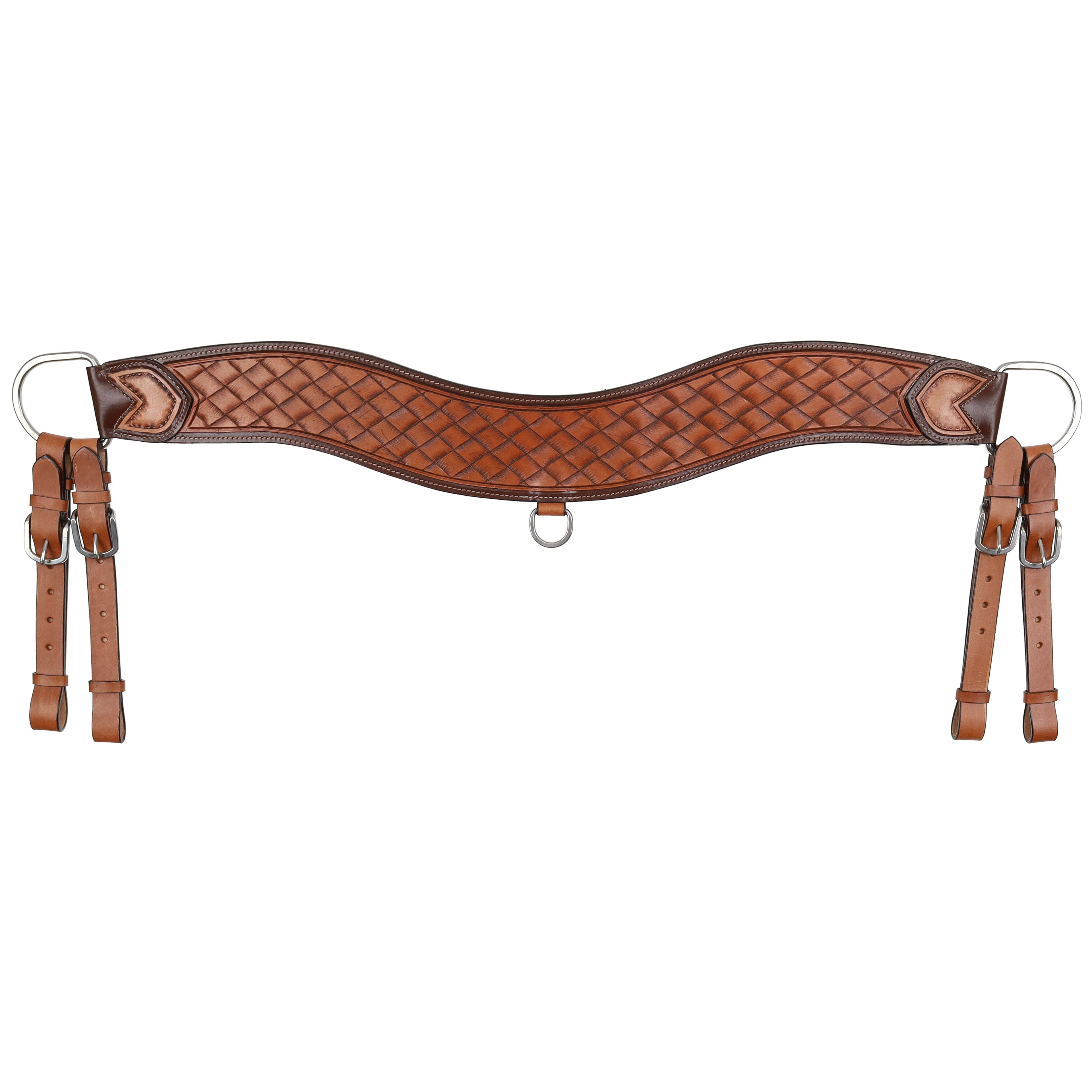 Showman Chestnut Basketweave Tooled Tripping Collar