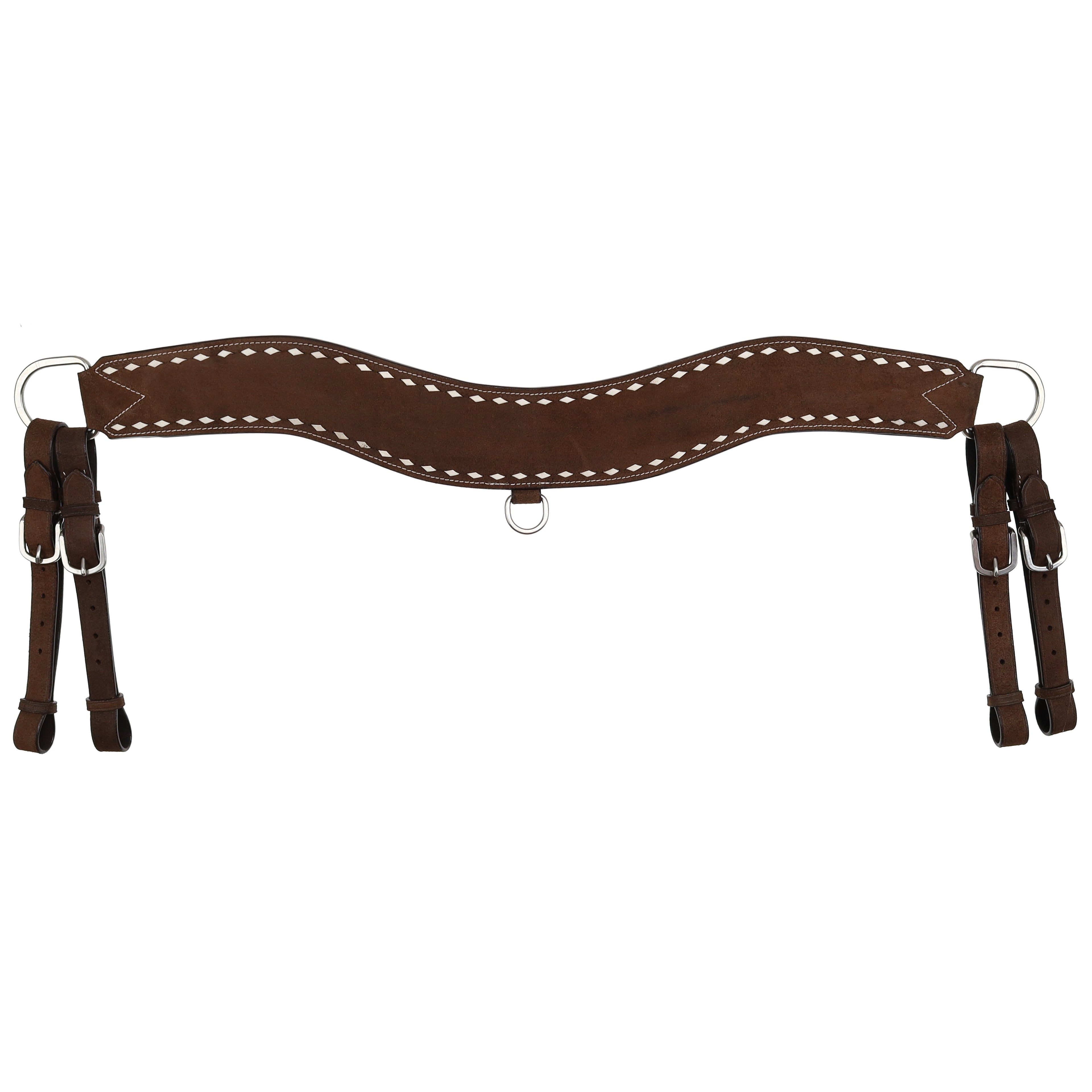 Showman Chocolate Roughout Tripping Collar with White Buckstitch
