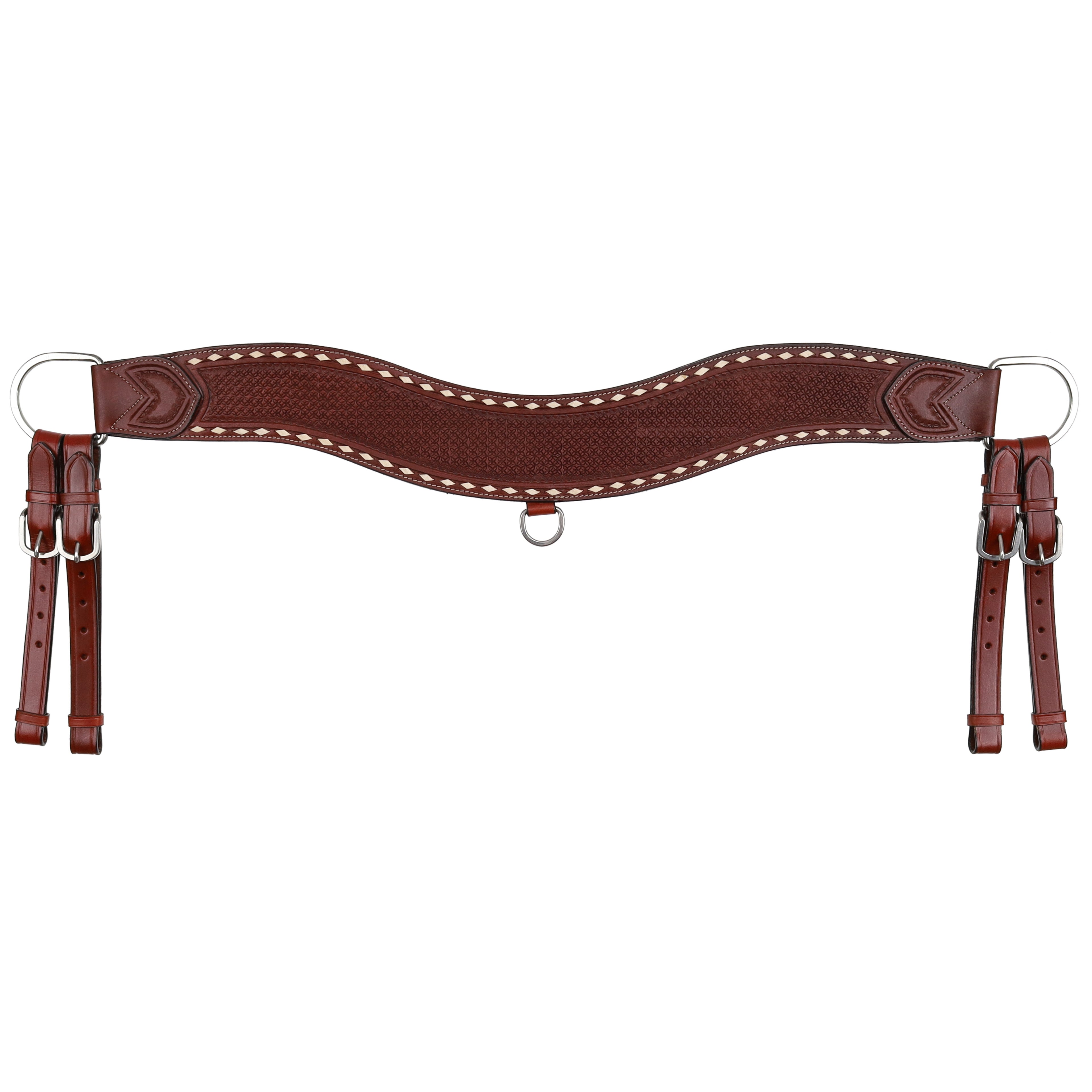 Showman Snowflake Tooled Tripping Collar with White Buckstitch