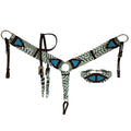 Showman Coastal Shores Wool One Ear Headstall and Breastcollar Set