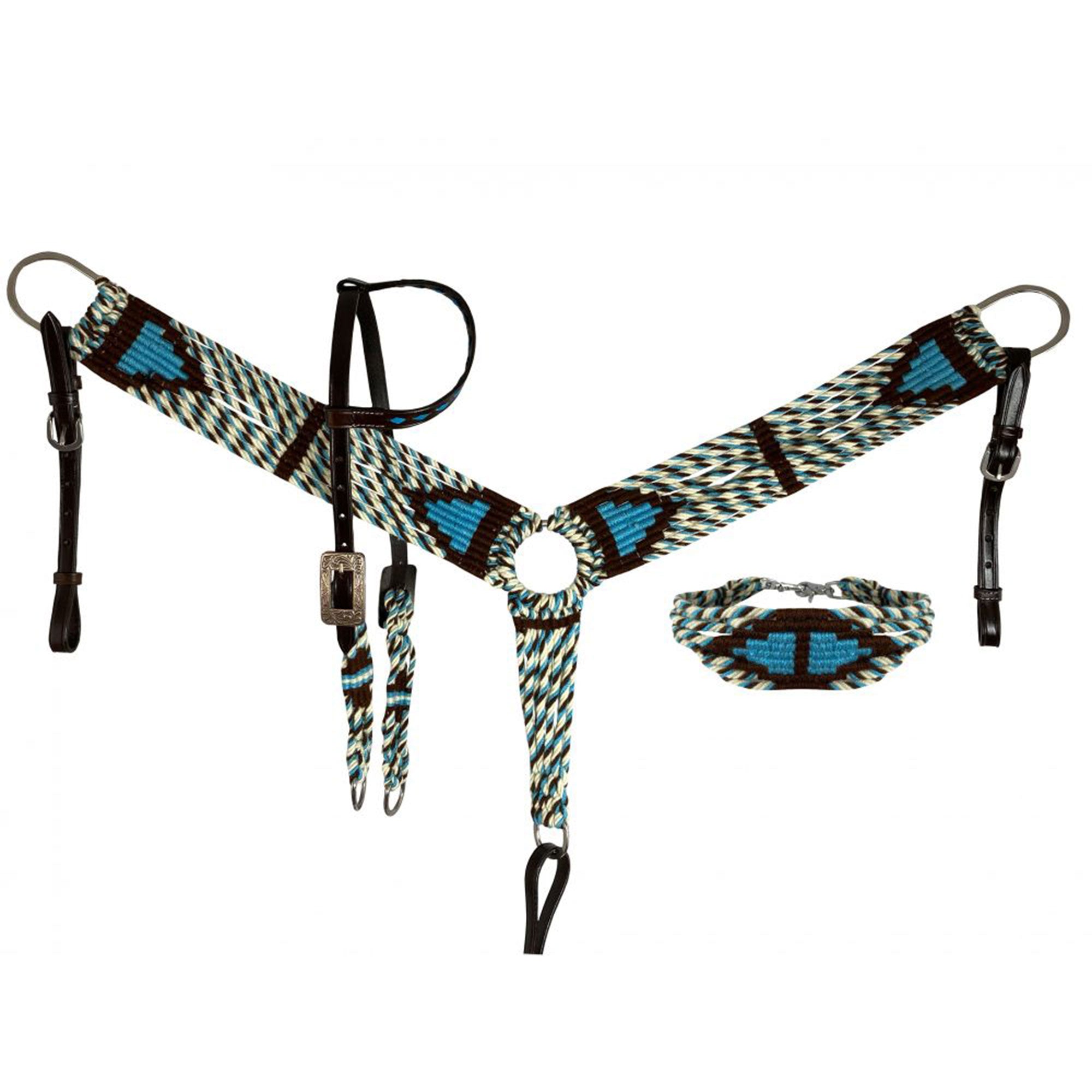Showman Coastal Shores Wool One Ear Headstall and Breastcollar Set