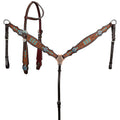 Showman Diamond Bloom One Ear Headstall and Breastcollar Set