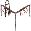 Showman Raven Hide One Ear Headstall and Breastcollar Set
