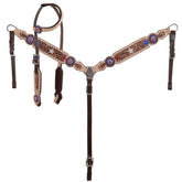 Showman Western Patriot One Ear Headstall and Breastcollar Set