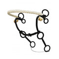 Showman Black steel combination hackamore bit with rope nose