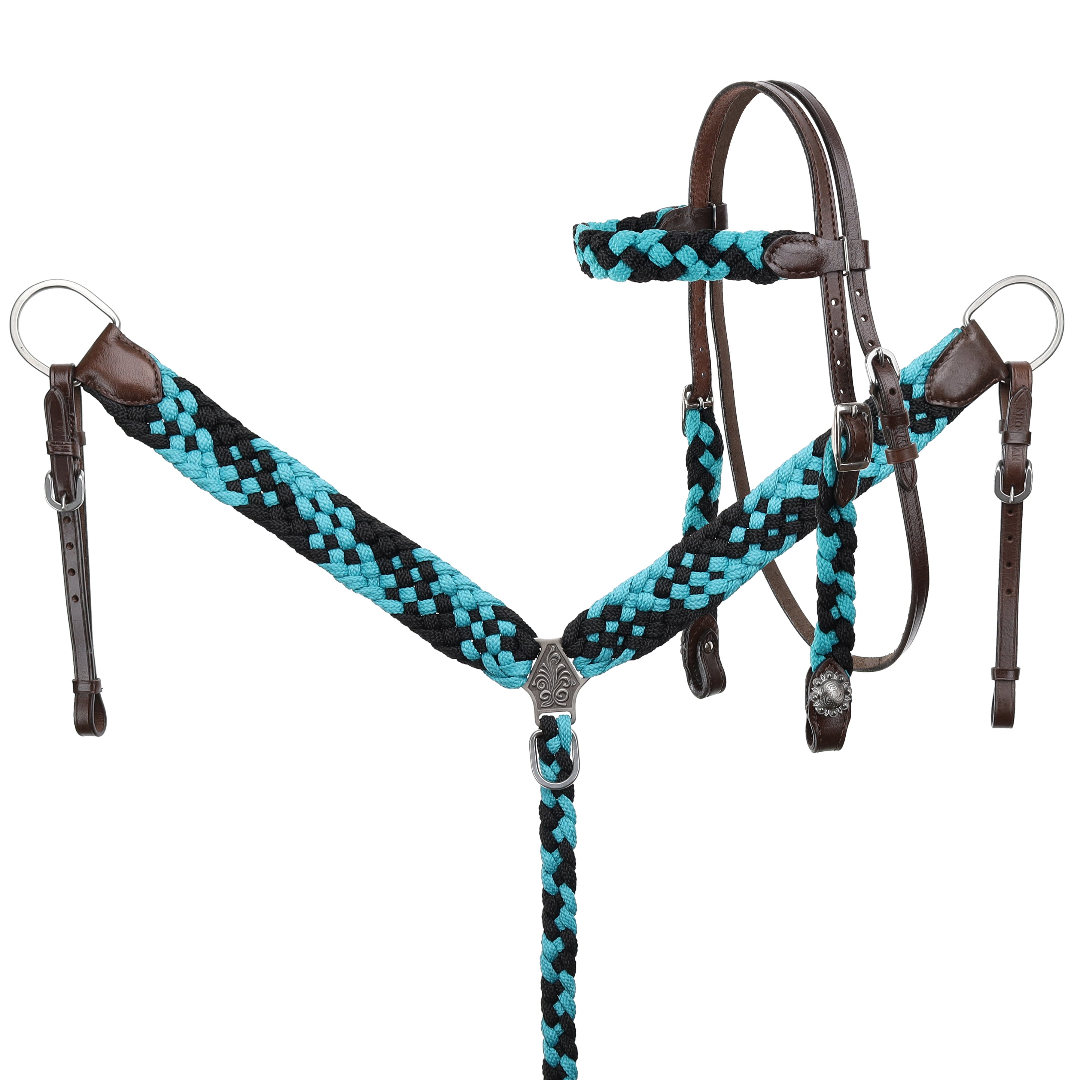 Showman Crosshatch Browband Headstall and Breastcollar Set