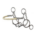 Showman stainless steel rope nose hackamore with twisted dog bone mouth