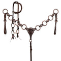 Showman Roughrider Rings One Ear Headstall and Breastcollar Set