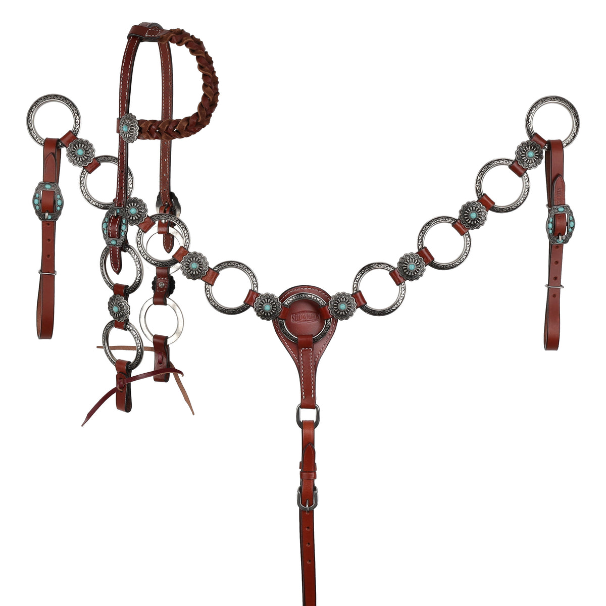Showman Wildflower Halo One Ear Headstall and Breastcollar Set
