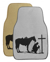 26" X 17" Praying cowboy floor mats for car or truck