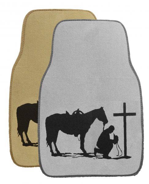 26" X 17" Praying cowboy floor mats for car or truck