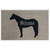 27" x 18" Welcome mat with standing horse