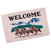 27" x 18" "Welcome" Running Horses in the Mountains floor mat