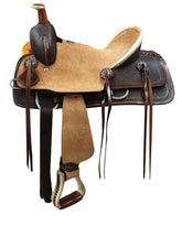 12", 13" Double T Youth hard seat roper style saddle