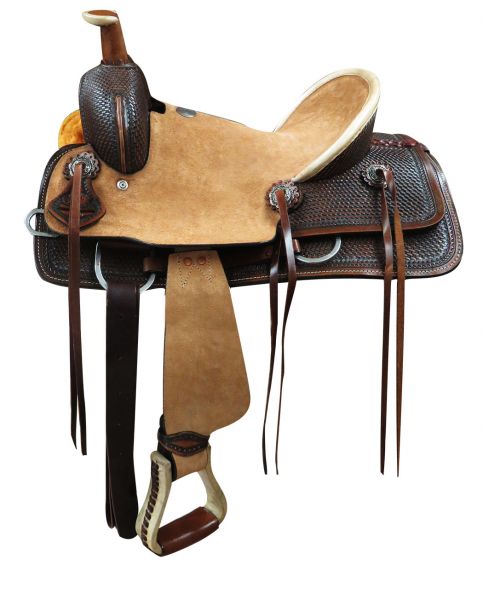 12", 13" Double T Youth hard seat roper style saddle