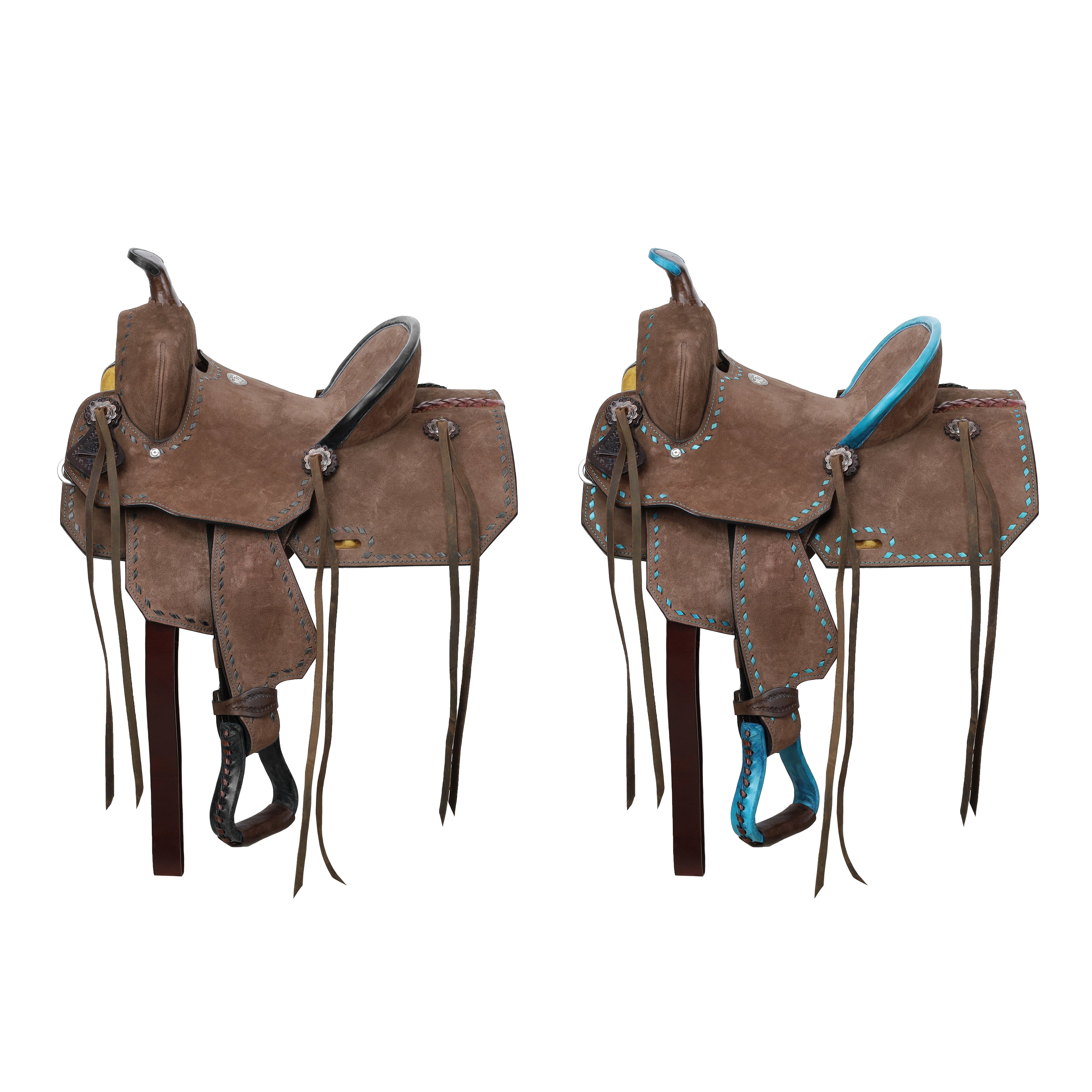 Double T Youth/Pony Chocolate Roughout Barrel Saddle - 10 Inch
