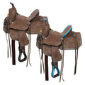 Double T Youth/Pony Chocolate Roughout Barrel Saddle - 13 Inch