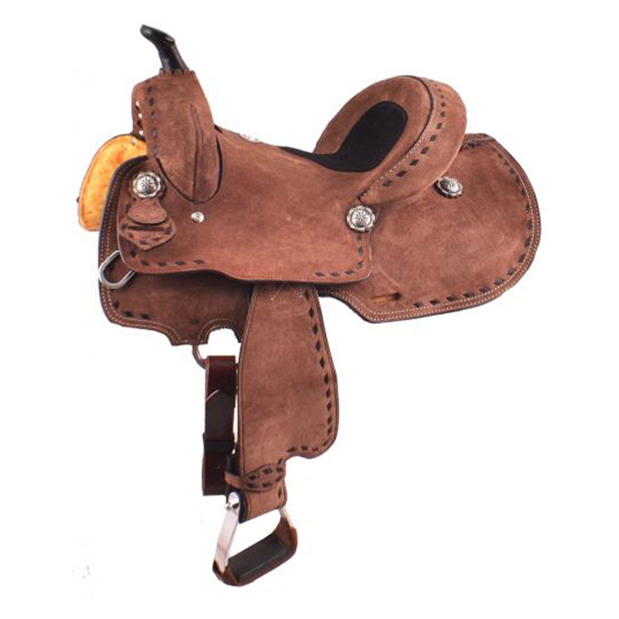 Double T Youth/Pony Chocolate Roughout Barrel Saddle - 12, 13 Inch