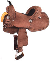 12", 13" Double T Youth/Pony Chocolate Roughout Barrel Saddle