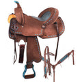 Double T Roughout Barrel Style Saddle Set - 14, 15, 16 Inch