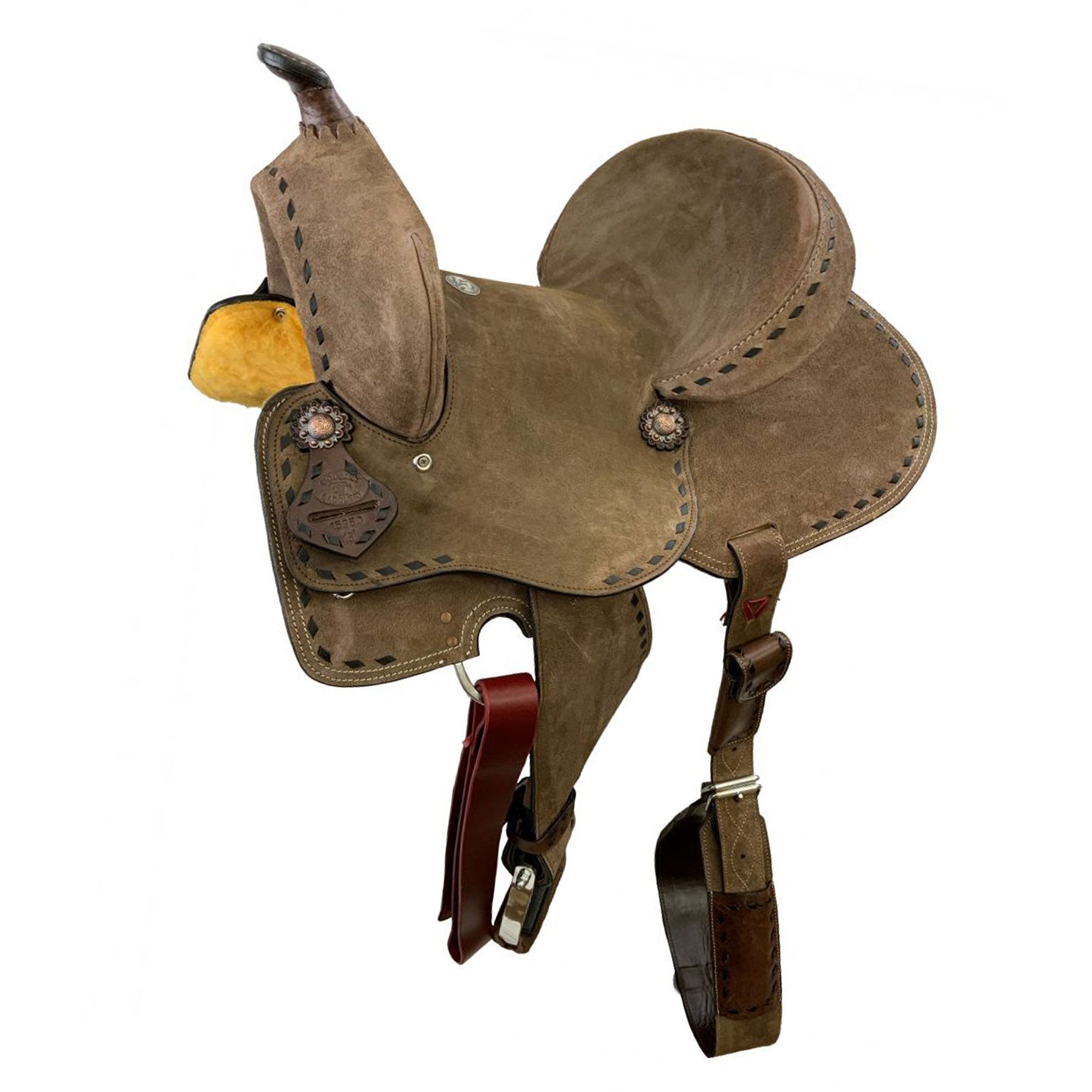 Double T Chocolate Roughout Barrel Saddle with Extra Deep Seat - 16 Inch