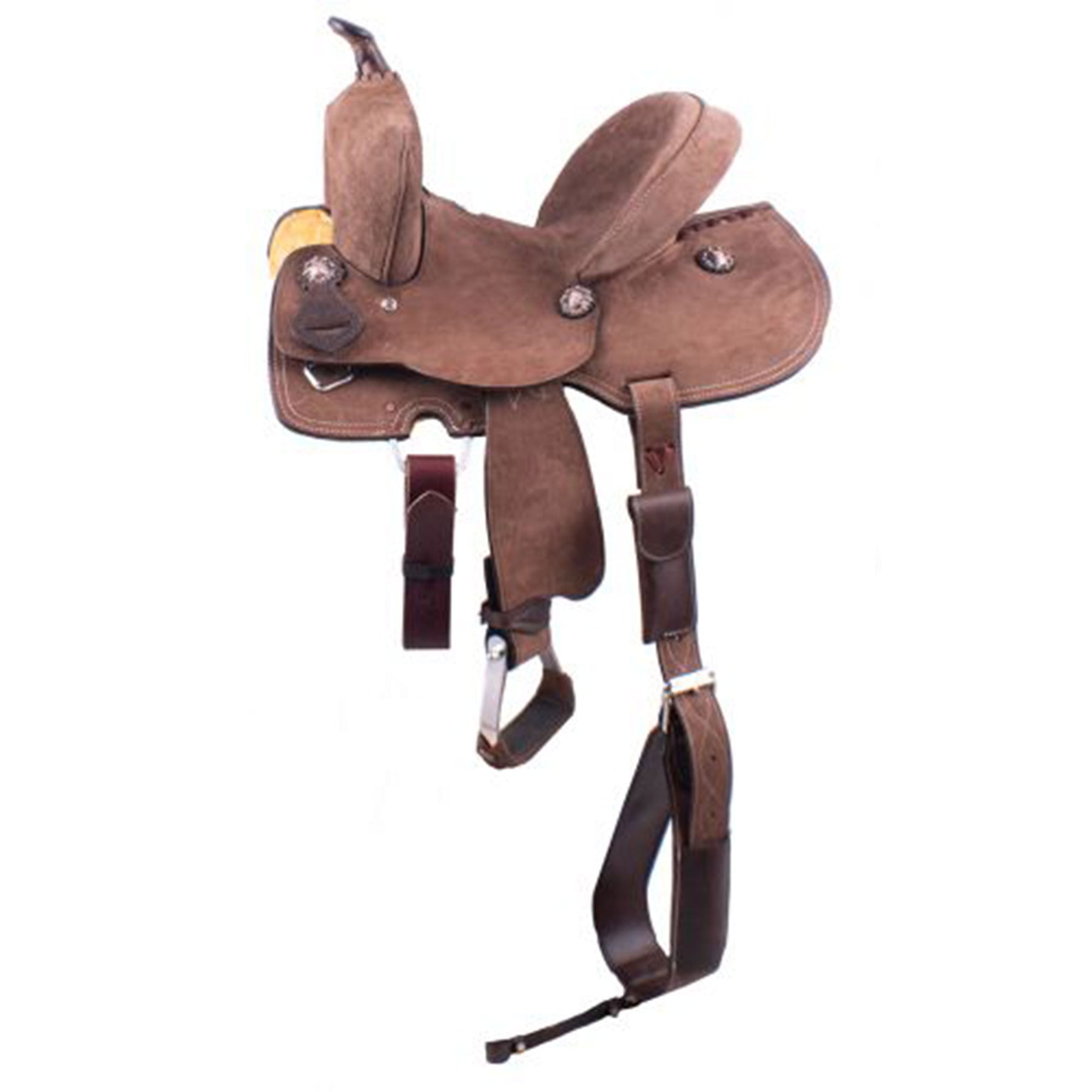 12", 13" Double T Youth Hard Seat Barrel Style Saddle with Extra Deep Seat