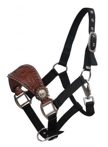 Showman Pony Size Floral tooled bronc nose halter