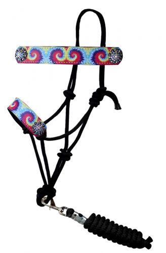 Showman Tie Dye Print rope halter