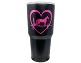 30 oz Insulated Heart with Horse Black Tumbler