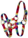 Showman Premium tie dye nylon halter with brass hardware