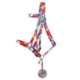 Showman Multi Color Tie Dye Premium Nylon Combination Halter Bridle with Reins