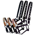 Showman Black Nylon Halter with Argentina Cow Leather Braided Nose
