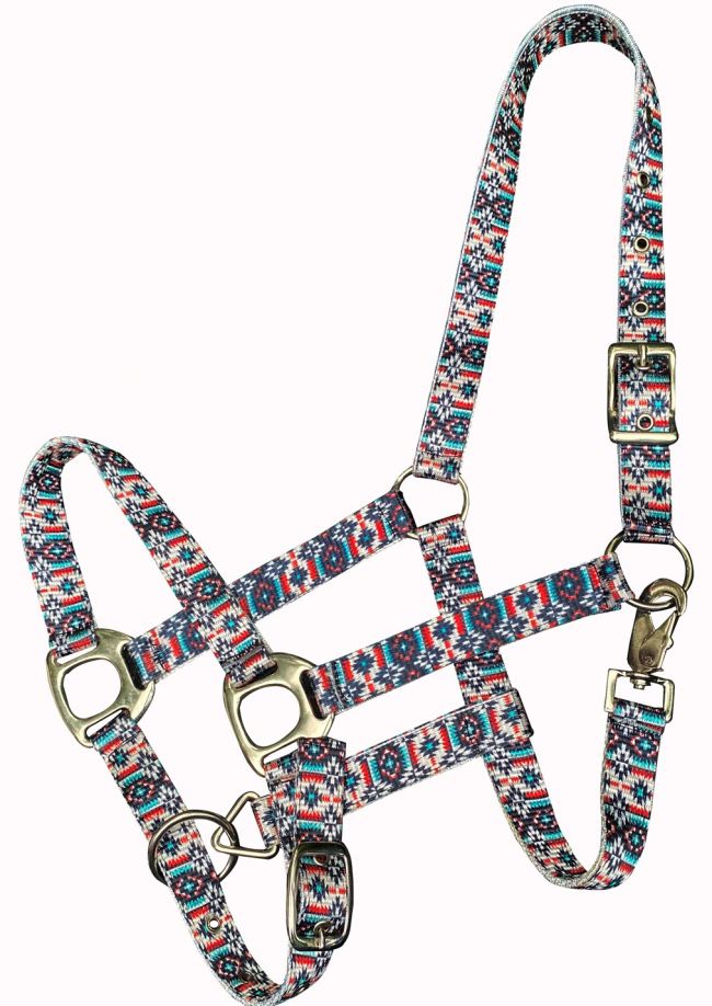 Showman Premium Nylon Horse Sized Halter with Southwestern Print