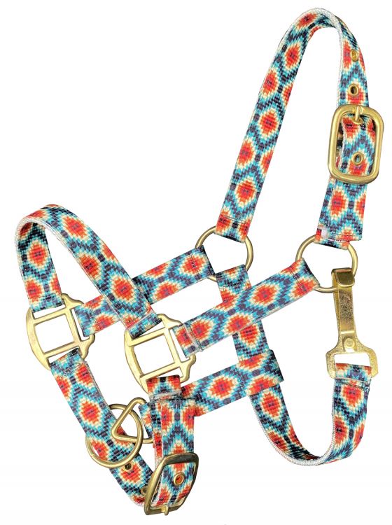 Showman Premium nylon Aztec halter with brass hardware