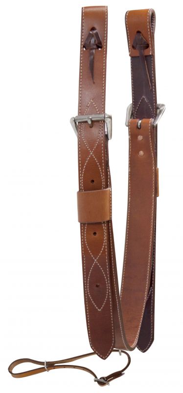 Showman 2" wide leather back cinch with roller buckles