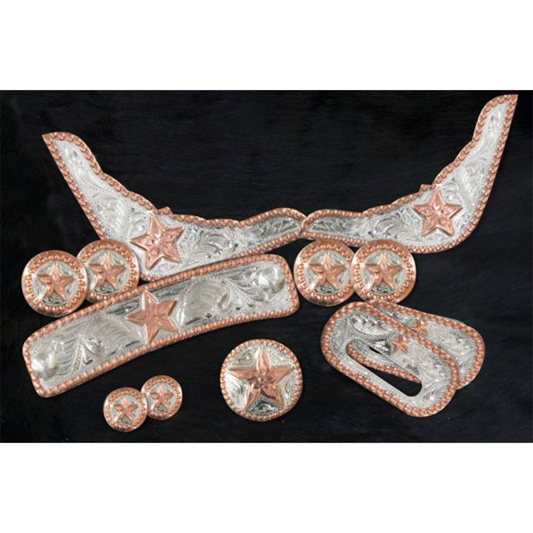 12 piece engraved copper star silver trim kit