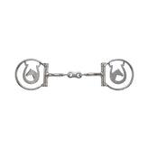 Showman Horseshoe Haven Stainless Steel D-Ring Dogbone Snaffle Bit