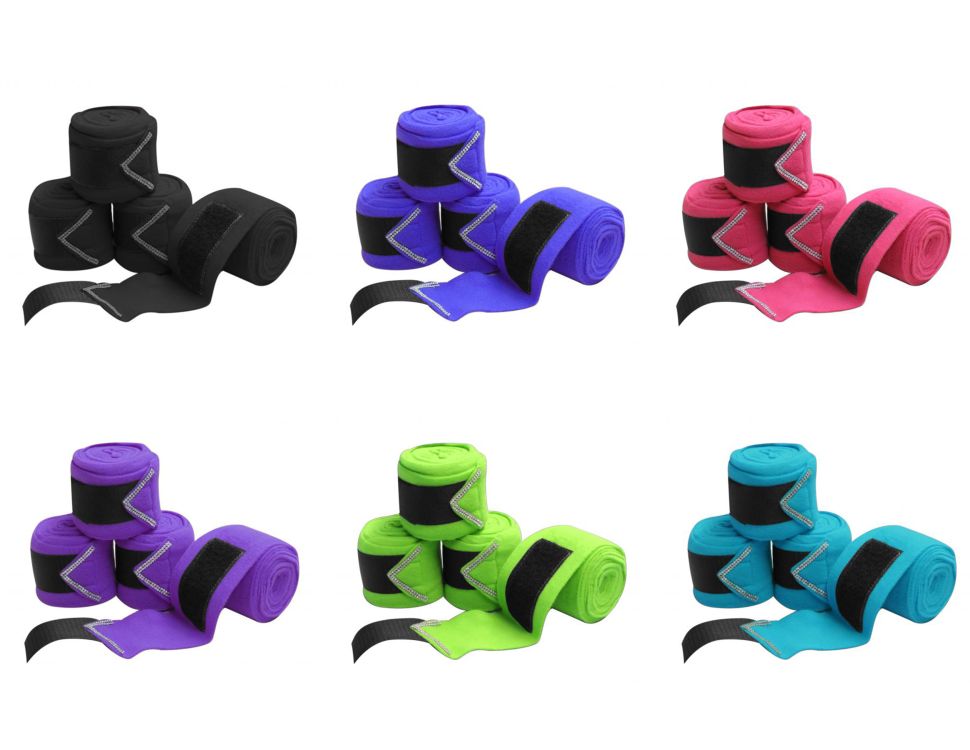 Fleece Polo Wraps with Rhinestones - Set of Four