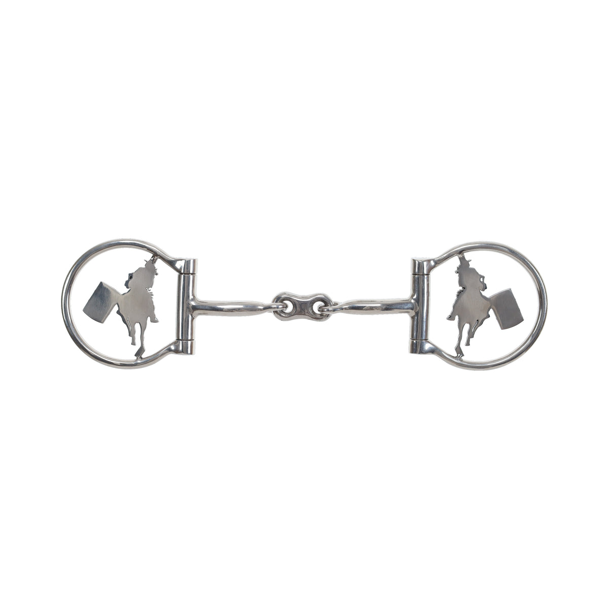 Showman Fast Turns Stainless Steel D-Ring Dogbone Snaffle Bit